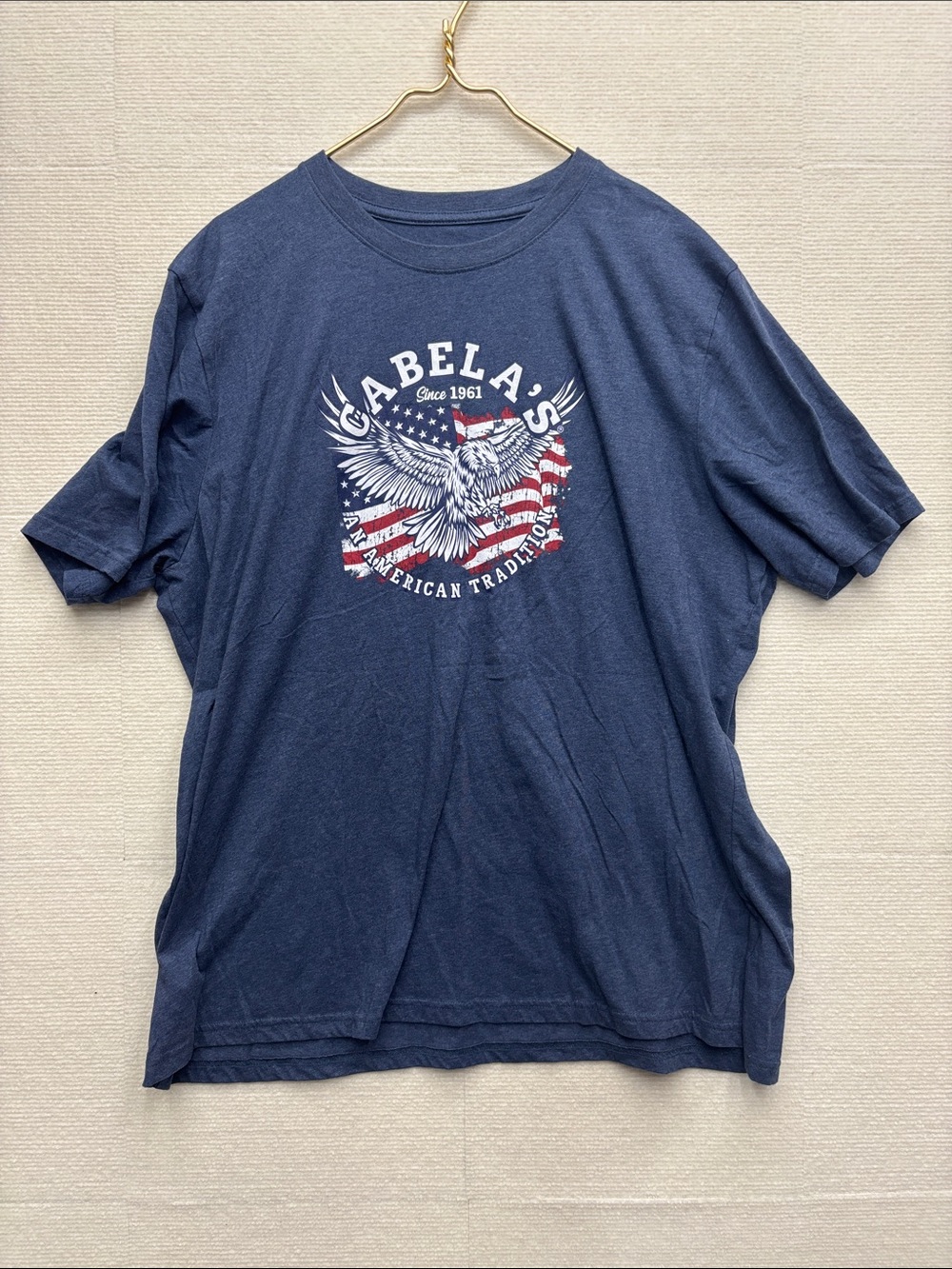 Cabela's Navy Short-Sleeve Tee with Eagle and Flag Graphic 2XL